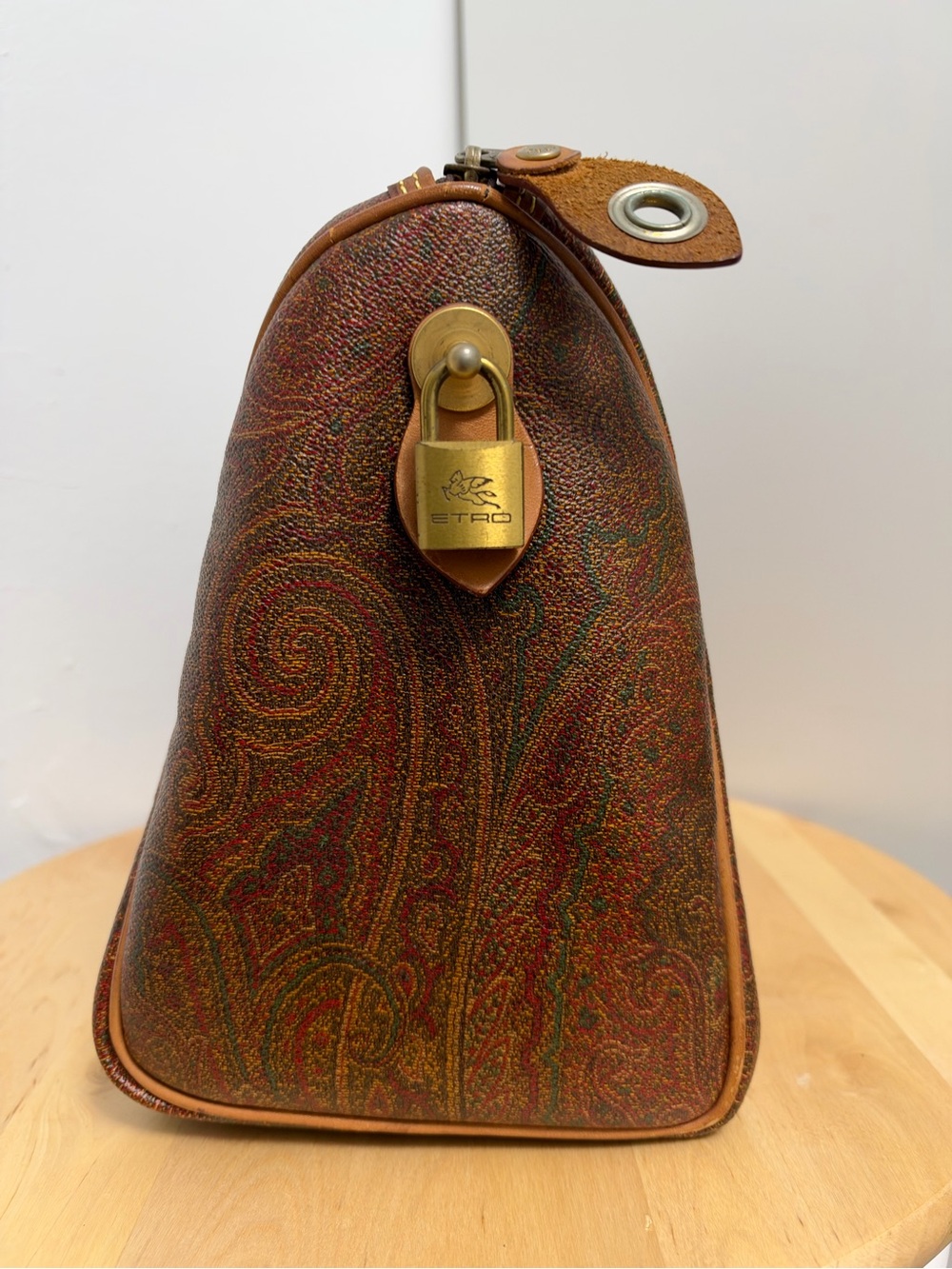 Etro Multicolor Paisley Bag with Tan Leather Trim - Picture 3 of 8